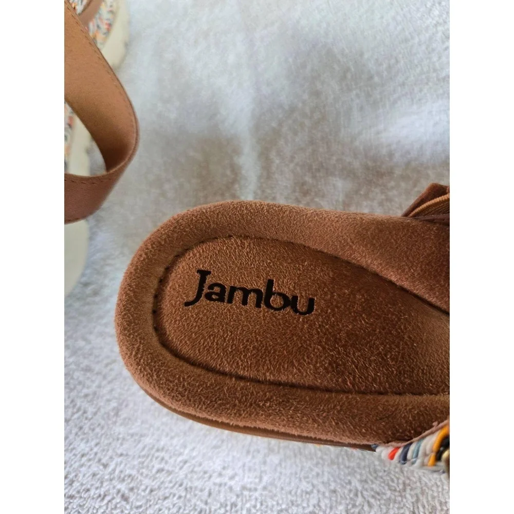 Jambu Destiny Sandals 8.5M Multicolor Wedge Braided Straps Chunky Sole Boho - Picture 5 of 9
